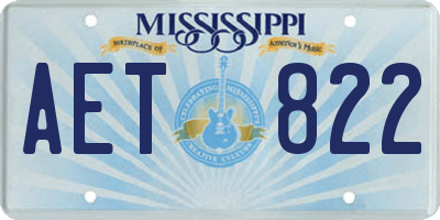 MS license plate AET822