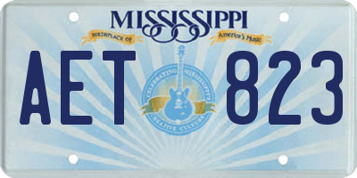 MS license plate AET823