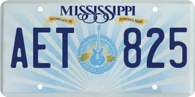 MS license plate AET825