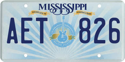 MS license plate AET826