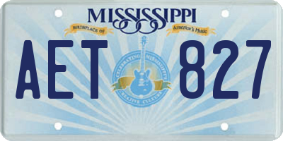 MS license plate AET827