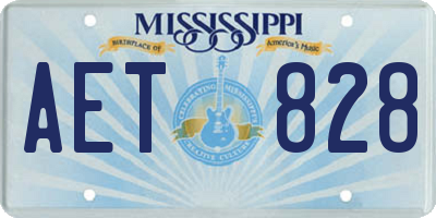 MS license plate AET828