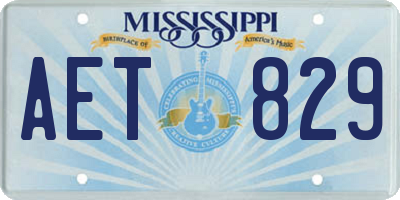MS license plate AET829