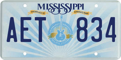MS license plate AET834