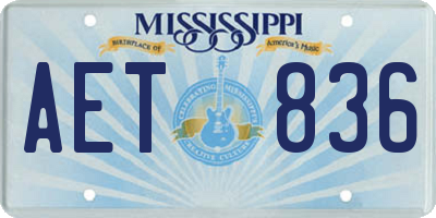 MS license plate AET836