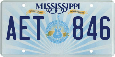 MS license plate AET846