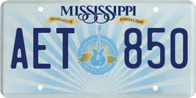 MS license plate AET850