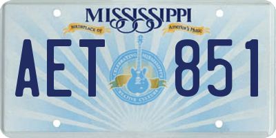 MS license plate AET851
