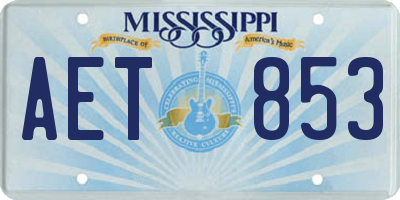 MS license plate AET853