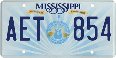 MS license plate AET854