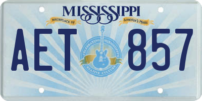 MS license plate AET857
