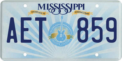MS license plate AET859