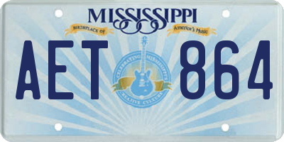MS license plate AET864