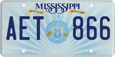 MS license plate AET866