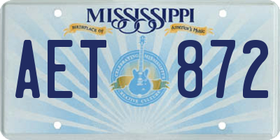 MS license plate AET872