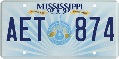 MS license plate AET874