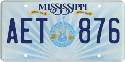 MS license plate AET876