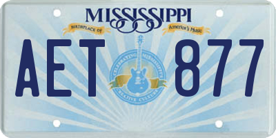 MS license plate AET877