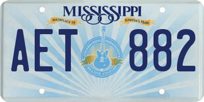 MS license plate AET882