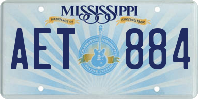 MS license plate AET884