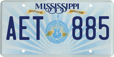 MS license plate AET885