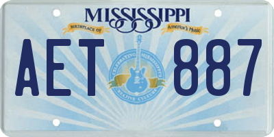 MS license plate AET887