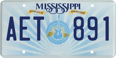 MS license plate AET891