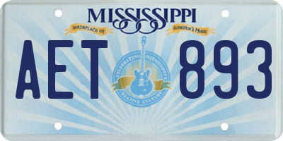 MS license plate AET893