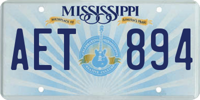 MS license plate AET894