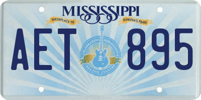 MS license plate AET895