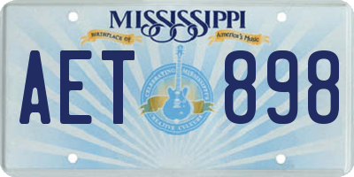 MS license plate AET898