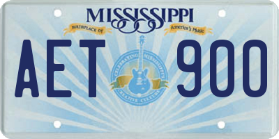 MS license plate AET900