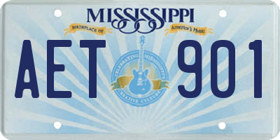MS license plate AET901