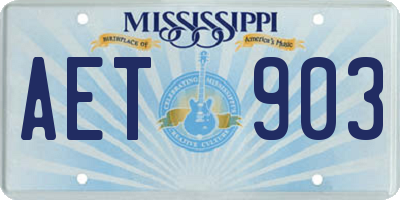 MS license plate AET903