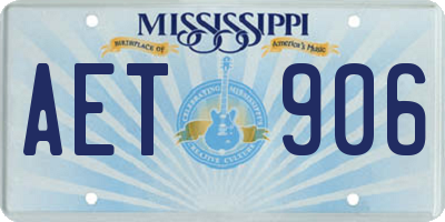 MS license plate AET906