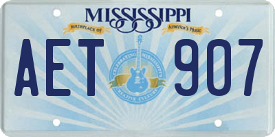 MS license plate AET907