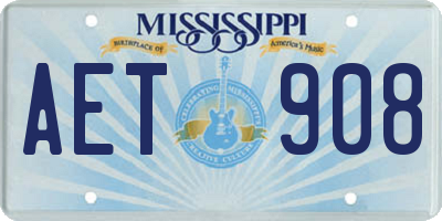 MS license plate AET908