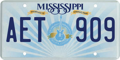 MS license plate AET909