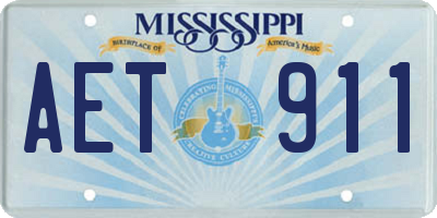 MS license plate AET911