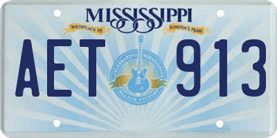 MS license plate AET913
