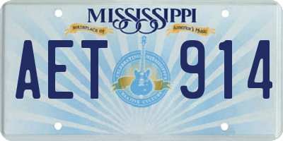 MS license plate AET914