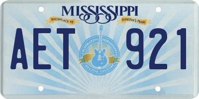 MS license plate AET921
