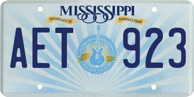 MS license plate AET923