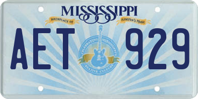 MS license plate AET929