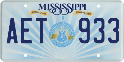 MS license plate AET933