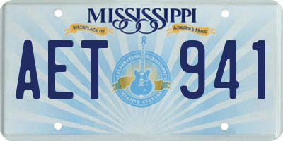 MS license plate AET941