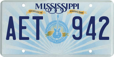 MS license plate AET942