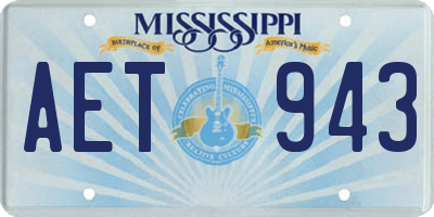 MS license plate AET943