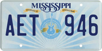 MS license plate AET946