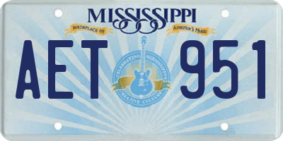 MS license plate AET951